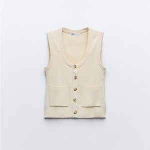 Zara Patch Pocket Knit Vest